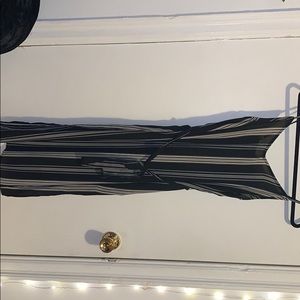Black/ white stripe dress, ties around waist